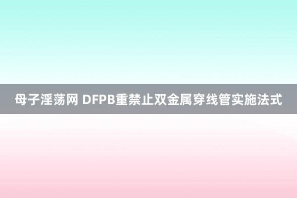 母子淫荡网 DFPB重禁止双金属穿线管实施法式